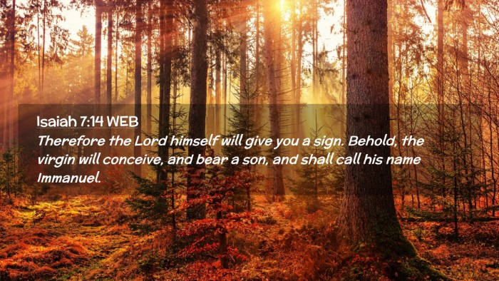 Picture 02 - Isaiah 7:14 WEB Desktop Wallpaper - Therefore the Lord himself will give you a sign. - Desktop Bible Verse Wallpaper