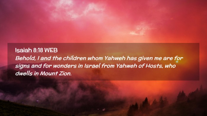 Picture 02 - Isaiah 8:18 WEB Desktop Wallpaper - Behold, I and the children whom Yahweh has given - Desktop Bible Verse Wallpaper