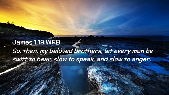 Picture 02 - James 1:19 WEB Desktop Wallpaper - So, then, my beloved brothers, let every man be - Desktop Bible Verse Wallpaper