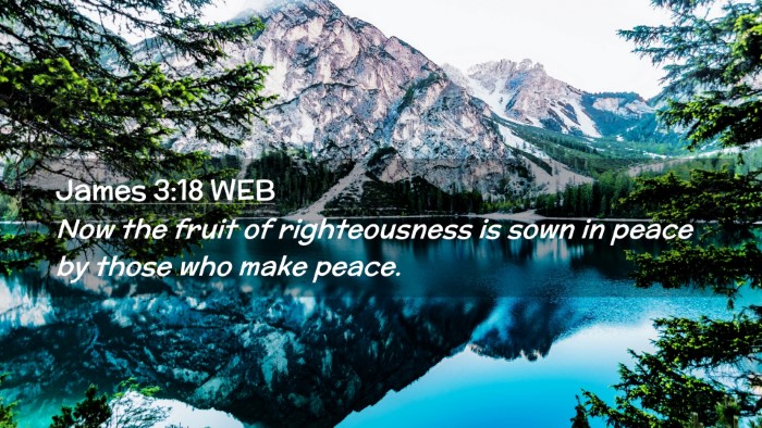 Picture 02 - James 3:18 WEB Desktop Wallpaper - Now the fruit of righteousness is sown in peace - Desktop Bible Verse Wallpaper