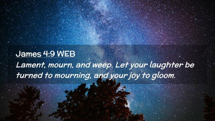 Picture 02 - James 4:9 WEB Desktop Wallpaper - Lament, mourn, and weep. Let your laughter be - Desktop Bible Verse Wallpaper