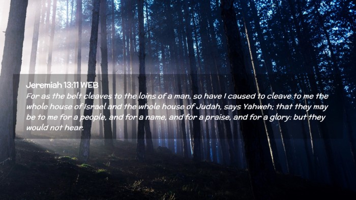 Picture 02 - Jeremiah 13:11 WEB Desktop Wallpaper - For as the belt cleaves to the loins of a man, so - Desktop Bible Verse Wallpaper
