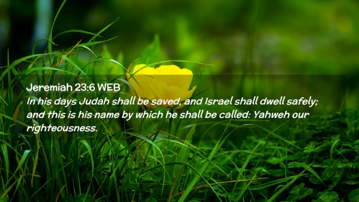 Picture 02 - Jeremiah 23:6 WEB Desktop Wallpaper - In his days Judah shall be saved, and Israel - Desktop Bible Verse Wallpaper