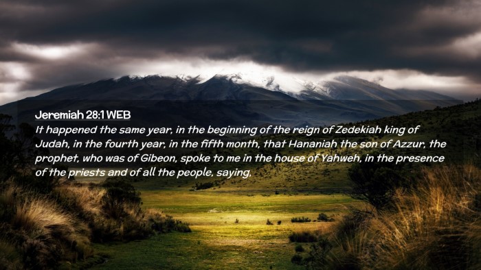 Picture 02 - Jeremiah 28:1 WEB Desktop Wallpaper - It happened the same year, in the beginning of - Desktop Bible Verse Wallpaper