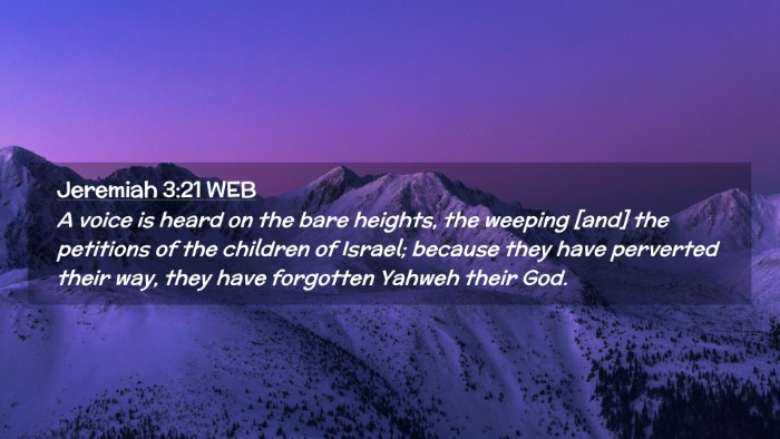 Picture 02 - Jeremiah 3:21 WEB Desktop Wallpaper - A voice is heard on the bare heights, the weeping - Desktop Bible Verse Wallpaper