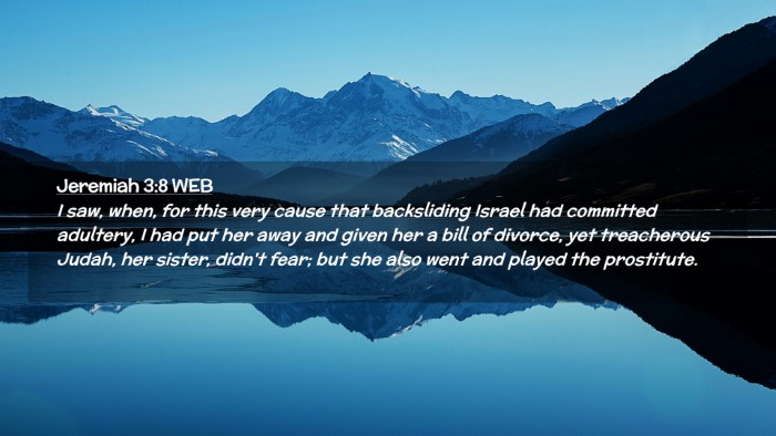 Picture 02 - Jeremiah 3:8 WEB Desktop Wallpaper - I saw, when, for this very cause that backsliding - Desktop Bible Verse Wallpaper