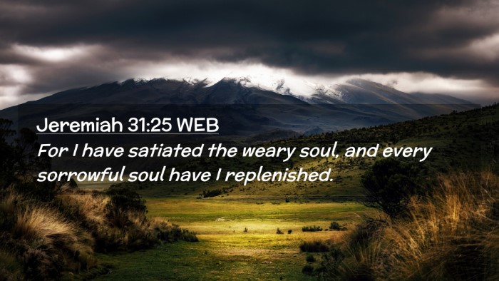 Picture 02 - Jeremiah 31:25 WEB Desktop Wallpaper - For I have satiated the weary soul, and every - Desktop Bible Verse Wallpaper