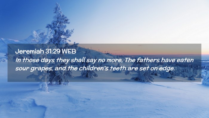 Picture 02 - Jeremiah 31:29 WEB Desktop Wallpaper - In those days they shall say no more, The fathers - Desktop Bible Verse Wallpaper