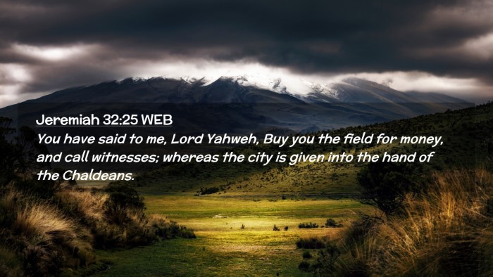 Picture 02 - Jeremiah 32:25 WEB Desktop Wallpaper - You have said to me, Lord Yahweh, Buy you the - Desktop Bible Verse Wallpaper