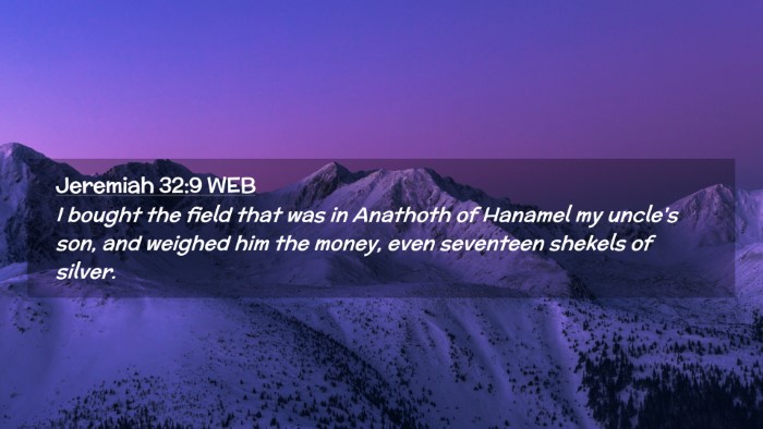Picture 02 - Jeremiah 32:9 WEB Desktop Wallpaper - I bought the field that was in Anathoth of - Desktop Bible Verse Wallpaper