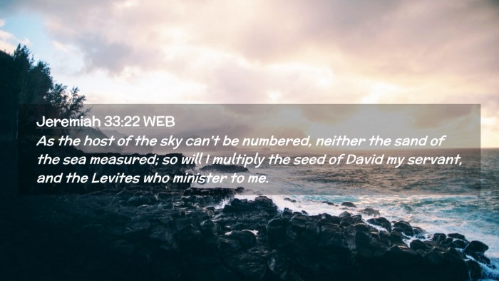 Picture 02 - Jeremiah 33:22 WEB Desktop Wallpaper - As the host of the sky can't be numbered, neither - Desktop Bible Verse Wallpaper