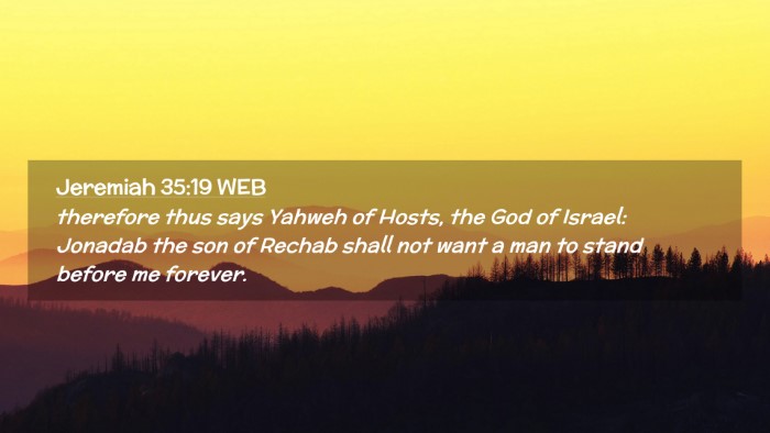 Picture 02 - Jeremiah 35:19 WEB Desktop Wallpaper - therefore thus says Yahweh of Hosts, the God of - Desktop Bible Verse Wallpaper