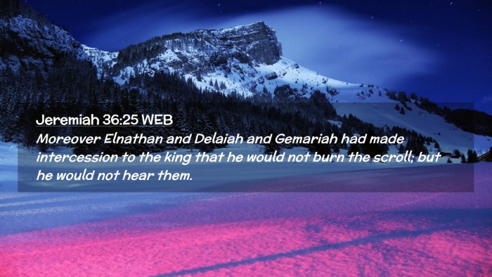 Picture 02 - Jeremiah 36:25 WEB Desktop Wallpaper - Moreover Elnathan and Delaiah and Gemariah had - Desktop Bible Verse Wallpaper