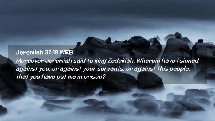 Picture 02 - Jeremiah 37:18 WEB Desktop Wallpaper - Moreover Jeremiah said to king Zedekiah, Wherein - Desktop Bible Verse Wallpaper