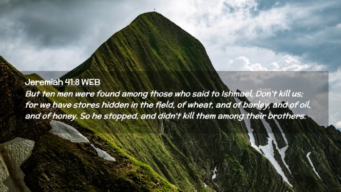 Picture 02 - Jeremiah 41:8 WEB Desktop Wallpaper - But ten men were found among those who said to - Desktop Bible Verse Wallpaper