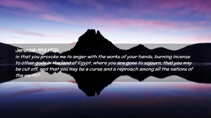 Picture 02 - Jeremiah 44:8 WEB Desktop Wallpaper - in that you provoke me to anger with the works of - Desktop Bible Verse Wallpaper