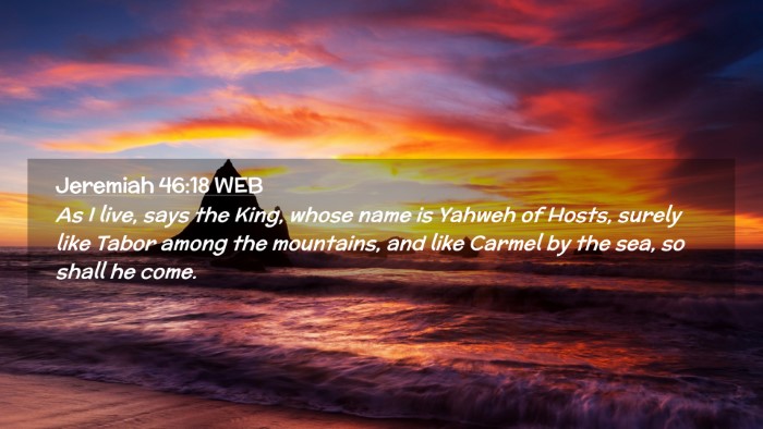 Picture 02 - Jeremiah 46:18 WEB Desktop Wallpaper - As I live, says the King, whose name is Yahweh of - Desktop Bible Verse Wallpaper
