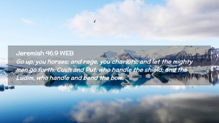 Picture 02 - Jeremiah 46:9 WEB Desktop Wallpaper - Go up, you horses; and rage, you chariots; and - Desktop Bible Verse Wallpaper