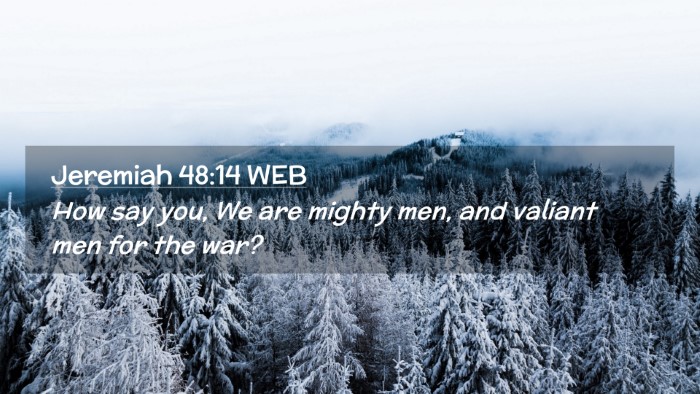 Picture 02 - Jeremiah 48:14 WEB Desktop Wallpaper - How say you, We are mighty men, and valiant men - Desktop Bible Verse Wallpaper