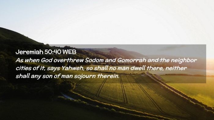 Picture 02 - Jeremiah 50:40 WEB Desktop Wallpaper - As when God overthrew Sodom and Gomorrah and the - Desktop Bible Verse Wallpaper