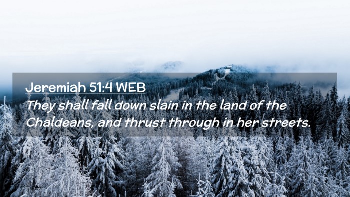 Picture 02 - Jeremiah 51:4 WEB Desktop Wallpaper - They shall fall down slain in the land of the - Desktop Bible Verse Wallpaper