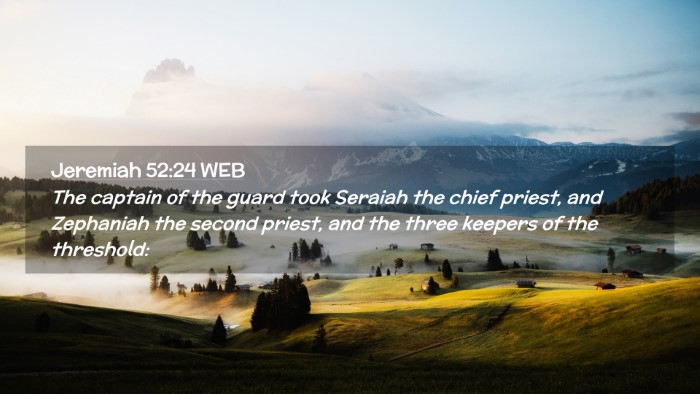 Picture 02 - Jeremiah 52:24 WEB Desktop Wallpaper - The captain of the guard took Seraiah the chief - Desktop Bible Verse Wallpaper