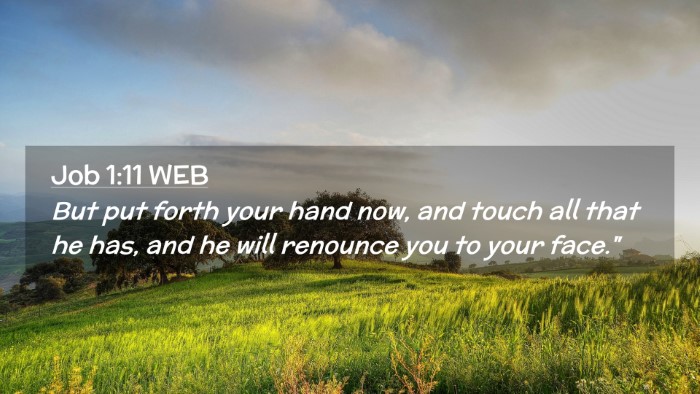 Picture 02 - Job 1:11 WEB Desktop Wallpaper - But put forth your hand now, and touch all that - Desktop Bible Verse Wallpaper