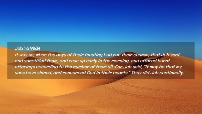 Picture 02 - Job 1:5 WEB Desktop Wallpaper - It was so, when the days of their feasting had - Desktop Bible Verse Wallpaper