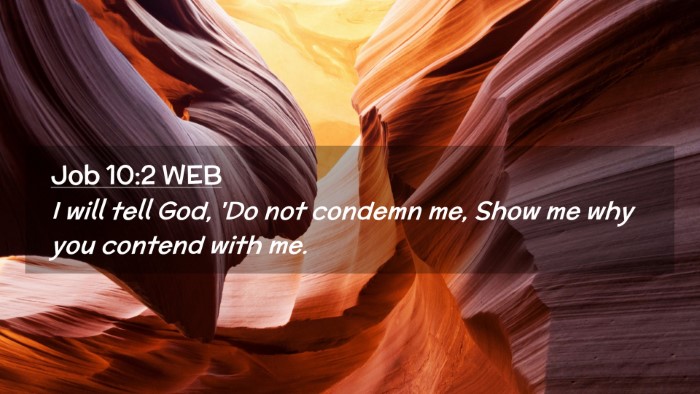 Picture 02 - Job 10:2 WEB Desktop Wallpaper - I will tell God, 'Do not condemn me, Show me why - Desktop Bible Verse Wallpaper