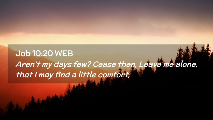 Picture 02 - Job 10:20 WEB Desktop Wallpaper - Aren't my days few? Cease then, Leave me alone, - Desktop Bible Verse Wallpaper