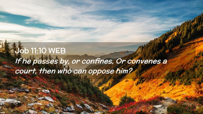 Picture 02 - Job 11:10 WEB Desktop Wallpaper - If he passes by, or confines, Or convenes a - Desktop Bible Verse Wallpaper