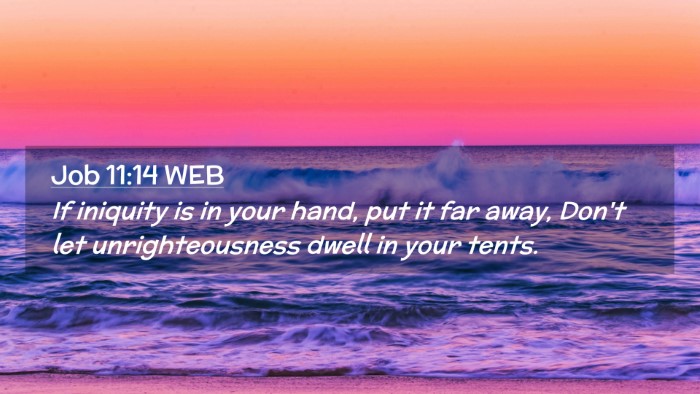 Picture 02 - Job 11:14 WEB Desktop Wallpaper - If iniquity is in your hand, put it far away, - Desktop Bible Verse Wallpaper
