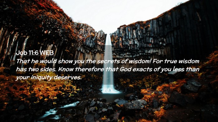Picture 02 - Job 11:6 WEB Desktop Wallpaper - That he would show you the secrets of wisdom! For - Desktop Bible Verse Wallpaper