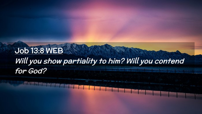 Picture 02 - Job 13:8 WEB Desktop Wallpaper - Will you show partiality to him? Will you contend - Desktop Bible Verse Wallpaper