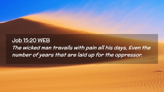 Picture 02 - Job 15:20 WEB Desktop Wallpaper - The wicked man travails with pain all his days, - Desktop Bible Verse Wallpaper
