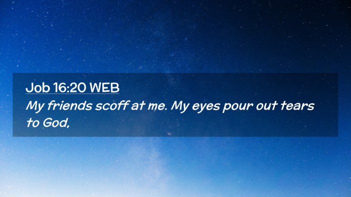 Picture 02 - Job 16:20 WEB Desktop Wallpaper - My friends scoff at me. My eyes pour out tears to - Desktop Bible Verse Wallpaper