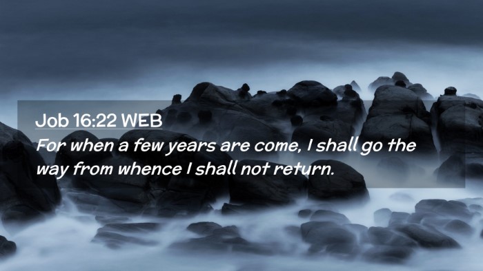 Picture 02 - Job 16:22 WEB Desktop Wallpaper - For when a few years are come, I shall go the way - Desktop Bible Verse Wallpaper