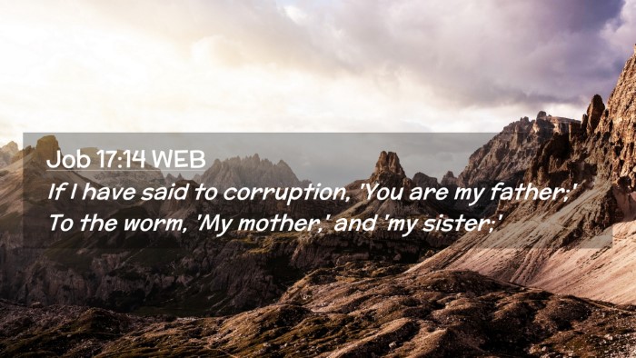 Picture 02 - Job 17:14 WEB Desktop Wallpaper - If I have said to corruption, 'You are my - Desktop Bible Verse Wallpaper