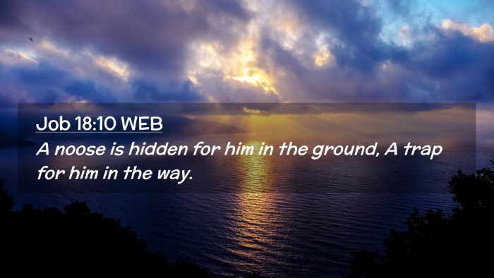 Picture 02 - Job 18:10 WEB Desktop Wallpaper - A noose is hidden for him in the ground, A trap - Desktop Bible Verse Wallpaper