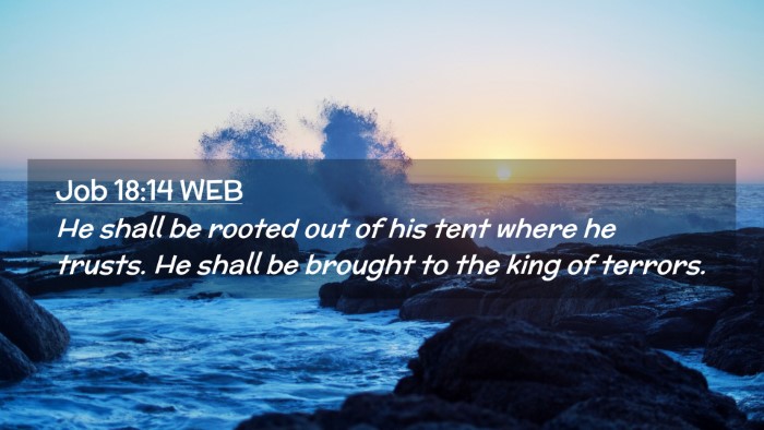 Picture 02 - Job 18:14 WEB Desktop Wallpaper - He shall be rooted out of his tent where he - Desktop Bible Verse Wallpaper