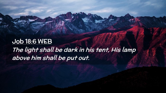 Picture 02 - Job 18:6 WEB Desktop Wallpaper - The light shall be dark in his tent, His lamp - Desktop Bible Verse Wallpaper