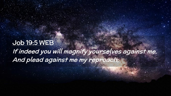 Picture 02 - Job 19:5 WEB Desktop Wallpaper - If indeed you will magnify yourselves against me, - Desktop Bible Verse Wallpaper