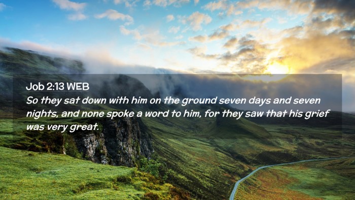 Picture 02 - Job 2:13 WEB Desktop Wallpaper - So they sat down with him on the ground seven - Desktop Bible Verse Wallpaper