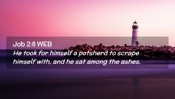 Picture 02 - Job 2:8 WEB Desktop Wallpaper - He took for himself a potsherd to scrape himself - Desktop Bible Verse Wallpaper