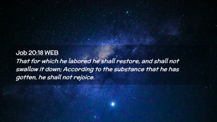 Picture 02 - Job 20:18 WEB Desktop Wallpaper - That for which he labored he shall restore, and - Desktop Bible Verse Wallpaper