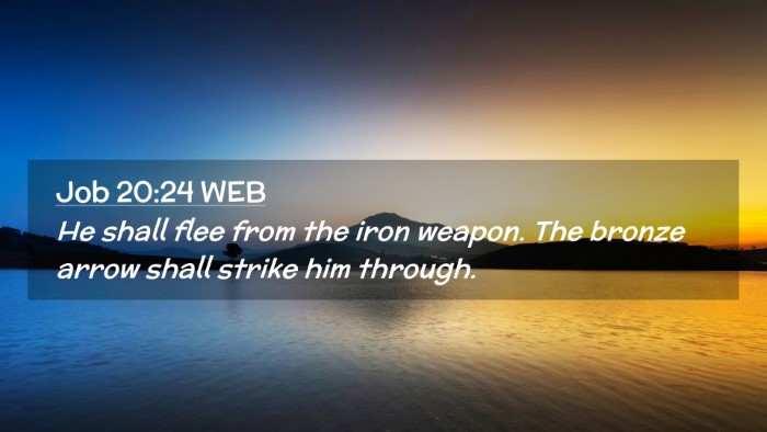 Picture 02 - Job 20:24 WEB Desktop Wallpaper - He shall flee from the iron weapon. The bronze - Desktop Bible Verse Wallpaper
