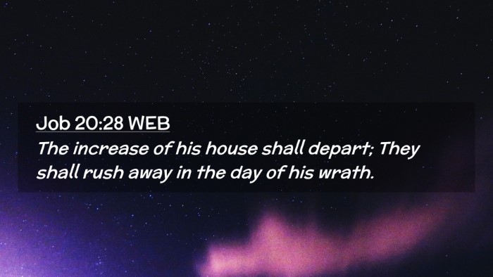 Picture 02 - Job 20:28 WEB Desktop Wallpaper - The increase of his house shall depart; They - Desktop Bible Verse Wallpaper