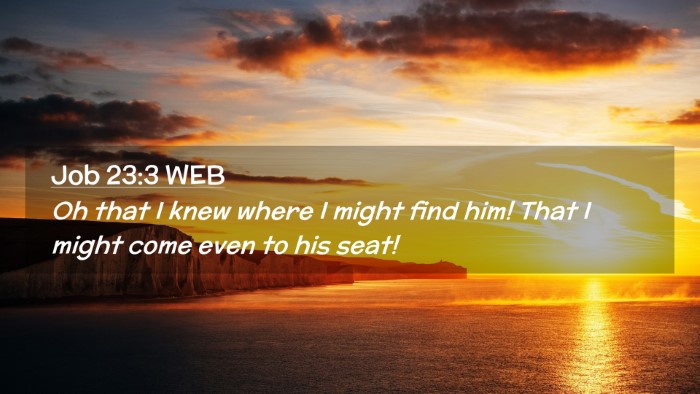 Picture 02 - Job 23:3 WEB Desktop Wallpaper - Oh that I knew where I might find him! That I - Desktop Bible Verse Wallpaper
