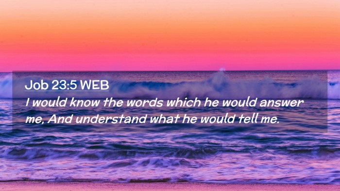 Picture 02 - Job 23:5 WEB Desktop Wallpaper - I would know the words which he would answer me, - Desktop Bible Verse Wallpaper