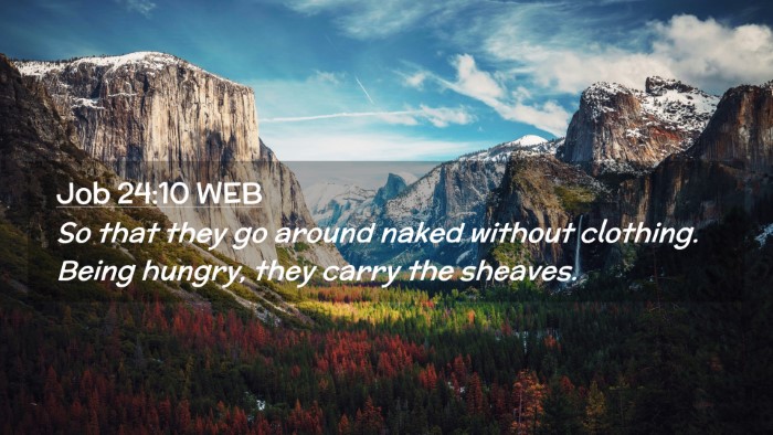 Picture 02 - Job 24:10 WEB Desktop Wallpaper - So that they go around naked without clothing. - Desktop Bible Verse Wallpaper